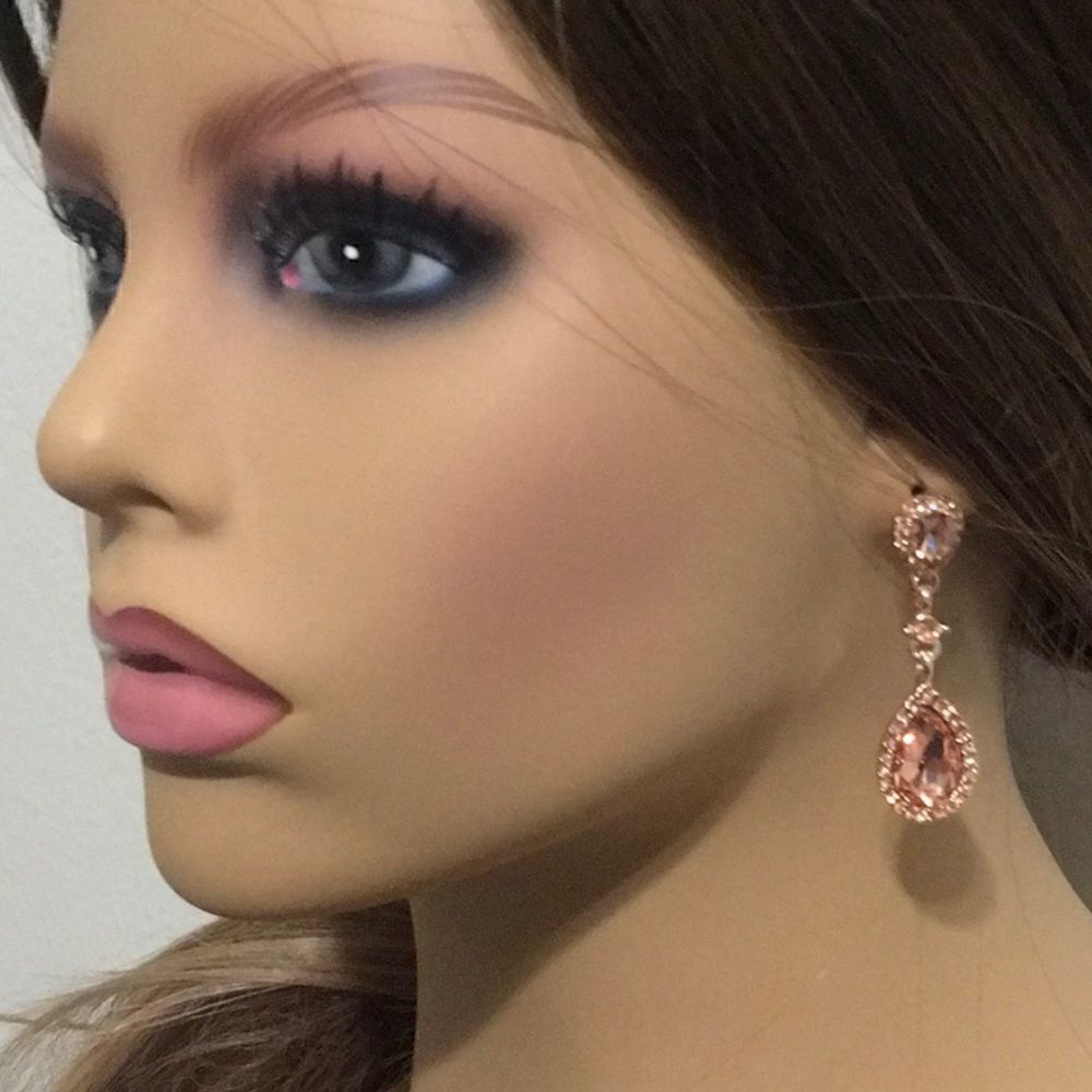 NWT pink peach drop earrings